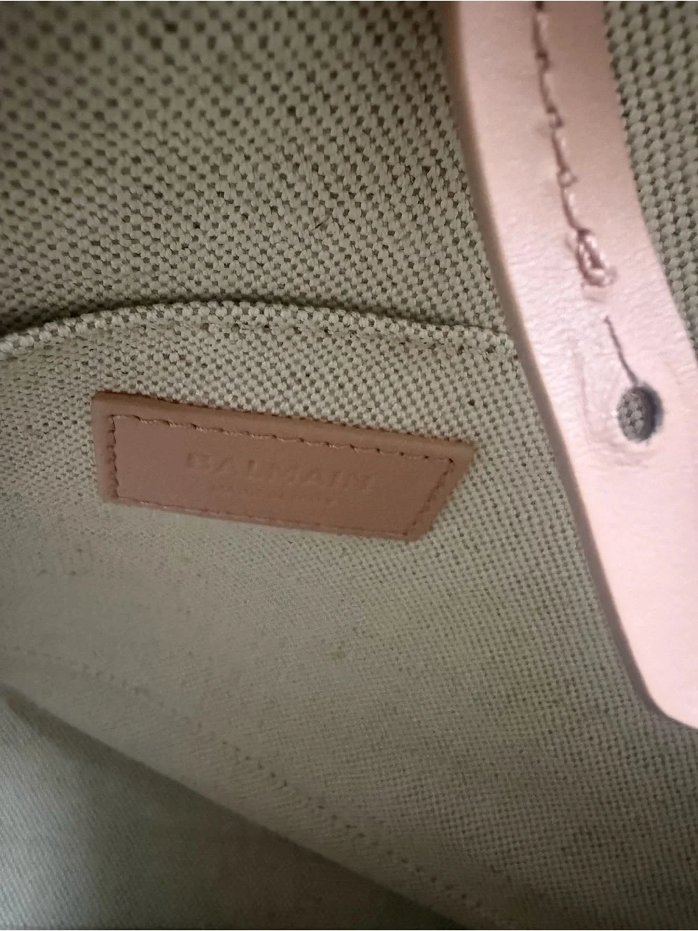 Balmain Medium Suede B-Army Tote in Neutral Rose